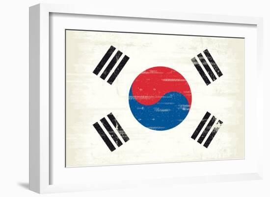 South Korea Grunge Flag. A Flag South Korea With A Texture-TINTIN75-Framed Art Print