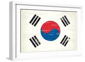 South Korea Grunge Flag. A Flag South Korea With A Texture-TINTIN75-Framed Art Print