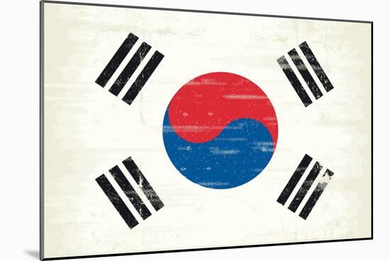 South Korea Grunge Flag. A Flag South Korea With A Texture-TINTIN75-Mounted Art Print