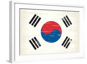 South Korea Grunge Flag. A Flag South Korea With A Texture-TINTIN75-Framed Art Print