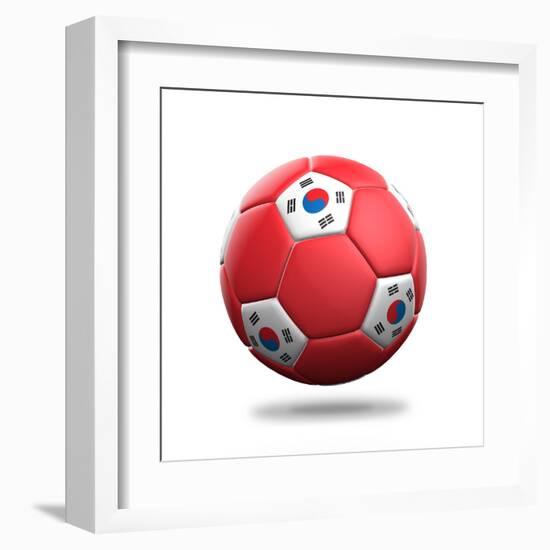 South Korea Soccer Ball-pling-Framed Art Print