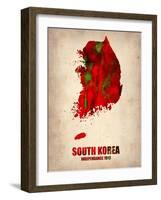 South Korea Watercolor Map-NaxArt-Framed Art Print