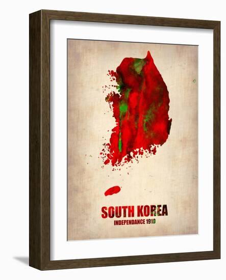 South Korea Watercolor Map-NaxArt-Framed Art Print