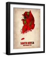 South Korea Watercolor Map-NaxArt-Framed Art Print
