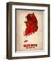 South Korea Watercolor Map-NaxArt-Framed Art Print