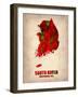 South Korea Watercolor Map-NaxArt-Framed Art Print