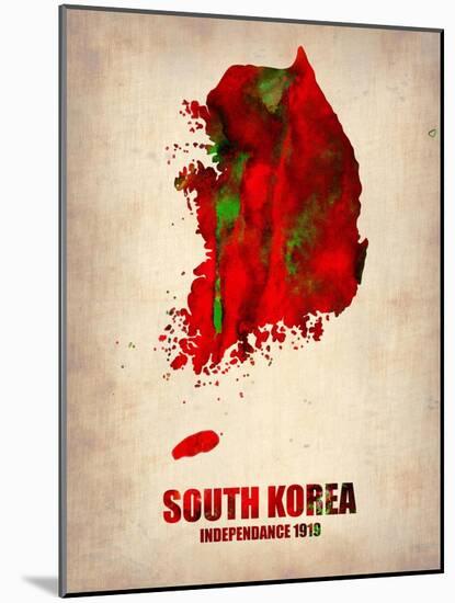 South Korea Watercolor Map-NaxArt-Mounted Art Print