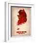 South Korea Watercolor Map-NaxArt-Framed Art Print