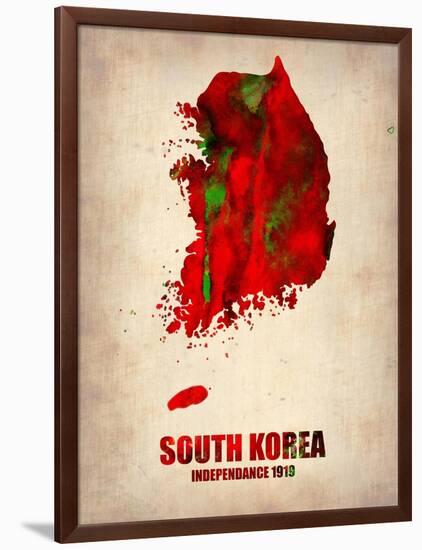 South Korea Watercolor Map-NaxArt-Framed Art Print