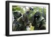 South Korean Airmen Assist in Mask Washing Decontamination-null-Framed Photographic Print