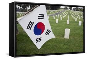 South Korean Flag Hanging at 2014 Memorial Day Event, Los Angeles National Cemetery, California, US-Joseph Sohm-Framed Stretched Canvas