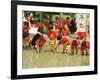 South Korean Kindergarten Pupils Plant Rice Seedlings-null-Framed Photographic Print