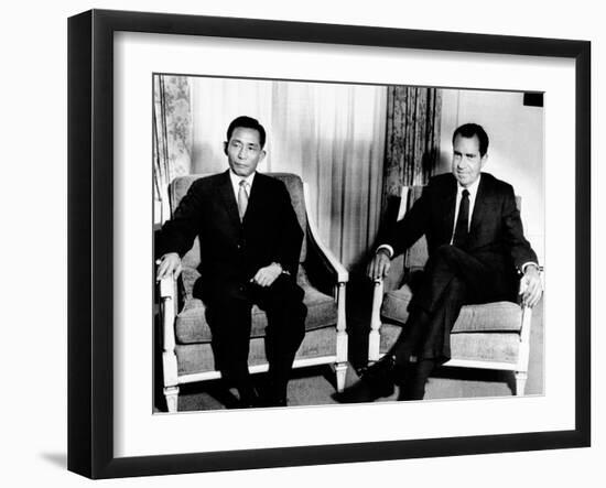 South Korean President Park Chung Hee and President Richard Nixon-null-Framed Photo