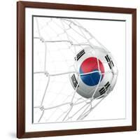 South Korean Soccer Ball in a Net-zentilia-Framed Art Print