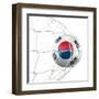 South Korean Soccer Ball in a Net-zentilia-Framed Art Print