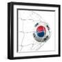 South Korean Soccer Ball in a Net-zentilia-Framed Art Print