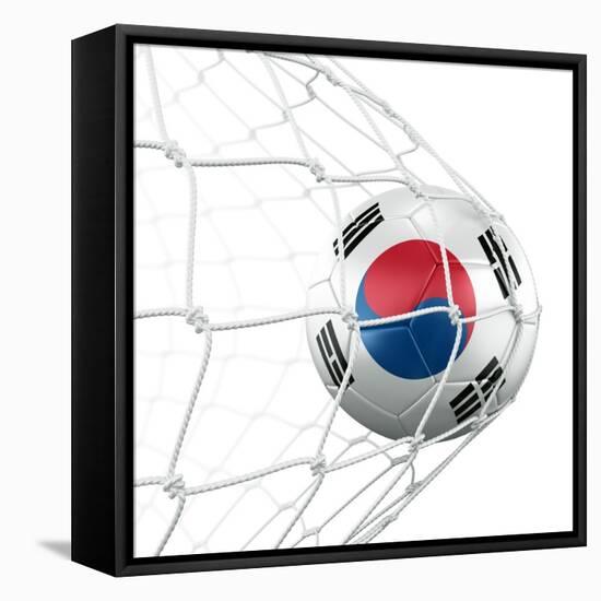 South Korean Soccer Ball in a Net-zentilia-Framed Stretched Canvas