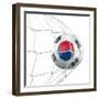 South Korean Soccer Ball in a Net-zentilia-Framed Art Print