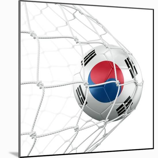 South Korean Soccer Ball in a Net-zentilia-Mounted Art Print