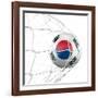 South Korean Soccer Ball in a Net-zentilia-Framed Art Print