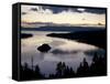 South Lake Tahoe, Nv: an Early Morning Sunrise Reflects Blue and Pink Off the Waters-Brad Beck-Framed Stretched Canvas