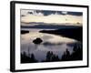 South Lake Tahoe, Nv: an Early Morning Sunrise Reflects Blue and Pink Off the Waters-Brad Beck-Framed Photographic Print