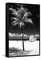 South Miami Beach Landscape with Life Guard Station - Florida - USA-Philippe Hugonnard-Framed Stretched Canvas