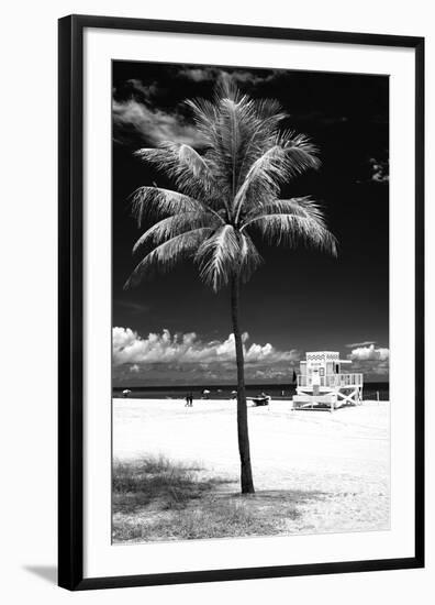 South Miami Beach Landscape with Life Guard Station - Florida - USA-Philippe Hugonnard-Framed Photographic Print