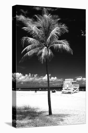 South Miami Beach Landscape with Life Guard Station - Florida - USA-Philippe Hugonnard-Stretched Canvas