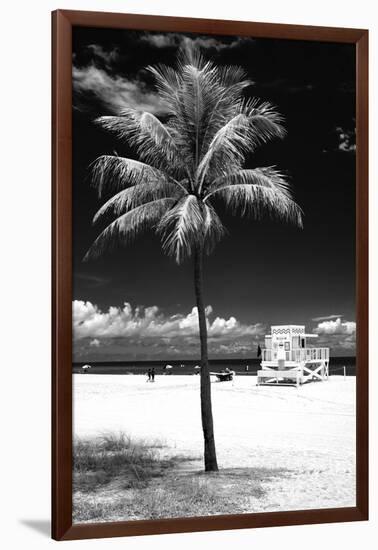 South Miami Beach Landscape with Life Guard Station - Florida - USA-Philippe Hugonnard-Framed Photographic Print