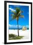 South Miami Beach Landscape with Life Guard Station - Florida - USA-Philippe Hugonnard-Framed Premium Photographic Print