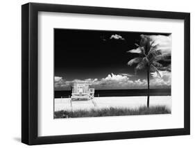 South Miami Beach Landscape with Life Guard Station - Florida-Philippe Hugonnard-Framed Photographic Print