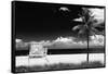 South Miami Beach Landscape with Life Guard Station - Florida-Philippe Hugonnard-Framed Stretched Canvas