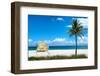 South Miami Beach Landscape with Life Guard Station - Florida-Philippe Hugonnard-Framed Photographic Print