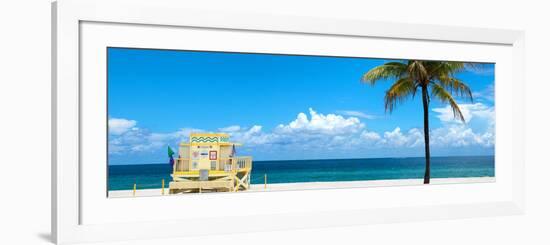 South Miami Beach Landscape with Life Guard Station - Florida-Philippe Hugonnard-Framed Photographic Print