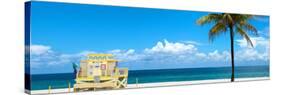 South Miami Beach Landscape with Life Guard Station - Florida-Philippe Hugonnard-Stretched Canvas