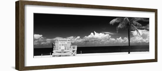 South Miami Beach Landscape with Life Guard Station - Florida-Philippe Hugonnard-Framed Photographic Print