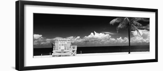 South Miami Beach Landscape with Life Guard Station - Florida-Philippe Hugonnard-Framed Photographic Print