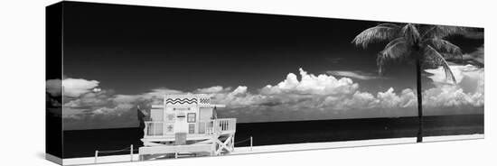 South Miami Beach Landscape with Life Guard Station - Florida-Philippe Hugonnard-Stretched Canvas