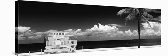 South Miami Beach Landscape with Life Guard Station - Florida-Philippe Hugonnard-Stretched Canvas