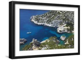 South of France, Mediterranean Coast, Chalk Rocks, Les Calanques, Bath Bay-Chris Seba-Framed Photographic Print