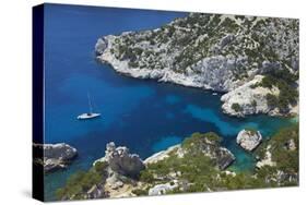 South of France, Mediterranean Coast, Chalk Rocks, Les Calanques, Bath Bay-Chris Seba-Stretched Canvas