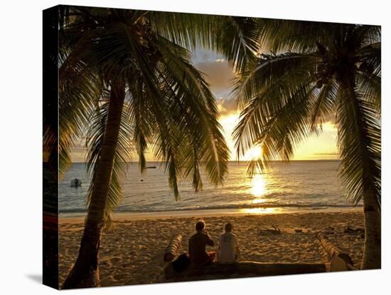 South Pacific, Fiji, Kadavu, Conservation Volunteers Watching the Sunset-Paul Harris-Stretched Canvas