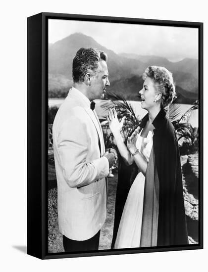 South Pacific, from Left, Rossano Brazzi, Mitzi Gaynor, 1958-null-Framed Stretched Canvas