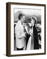 South Pacific, from Left, Rossano Brazzi, Mitzi Gaynor, 1958-null-Framed Photo