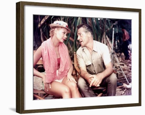 South Pacific, Mitzi Gaynor, Rossano Brazzi On Set, 1958-null-Framed Photo