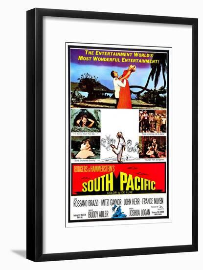 South Pacific, Rossano Brazzi, Mitzi Gaynor, 1958-null-Framed Art Print