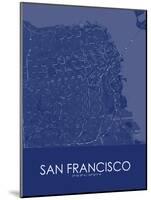 South San Francisco, United States of America Blue Map-null-Mounted Poster