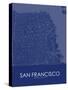 South San Francisco, United States of America Blue Map-null-Stretched Canvas