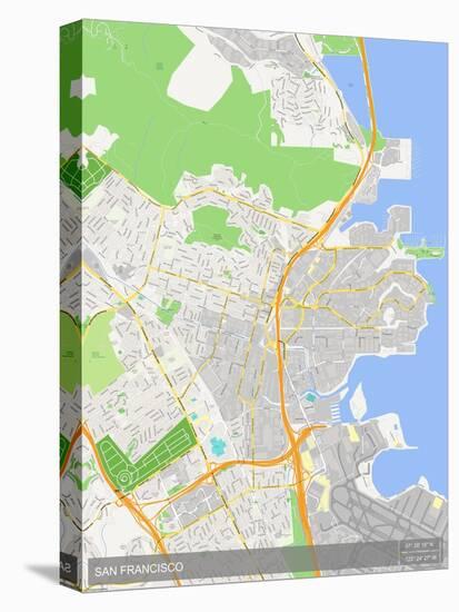 South San Francisco, United States of America Map-null-Stretched Canvas